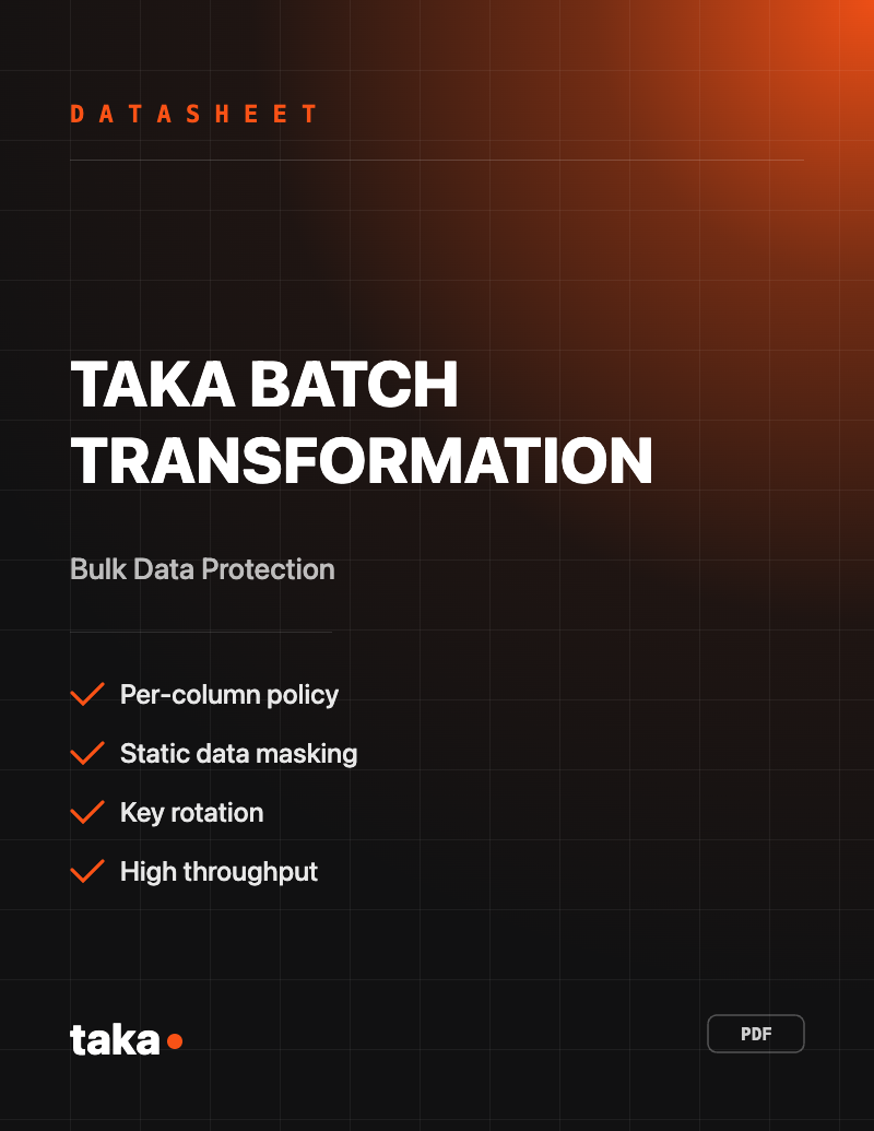 Taka Batch Transformation datasheet cover