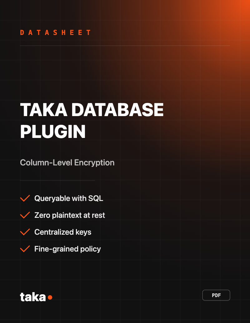 Taka Database Plugin datasheet cover