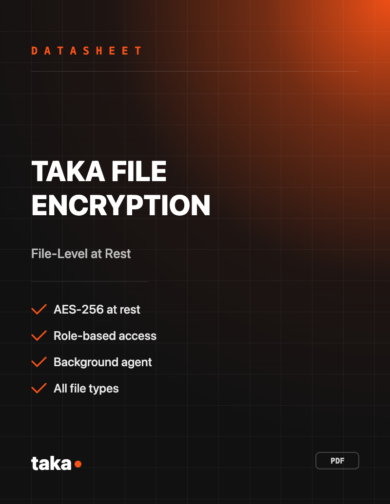 Taka File Encryption datasheet cover